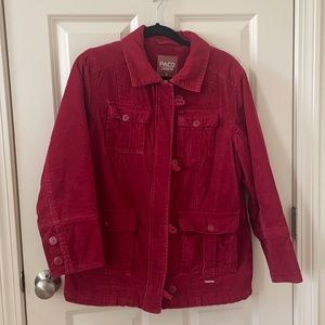 Beautiful warm red corduroy jacket by Pace.